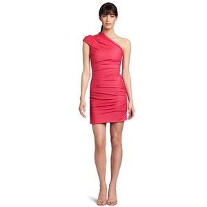 NWT Camilla & Marc Ruched One Shoulder Pink Dress Size 4 MDRP $499
